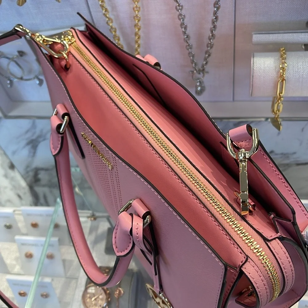 MICHAEL KORS
Sheila Medium CZ Faux Saffiano Leather Satchel Crossbody 
NWT - Picture 12 of 16